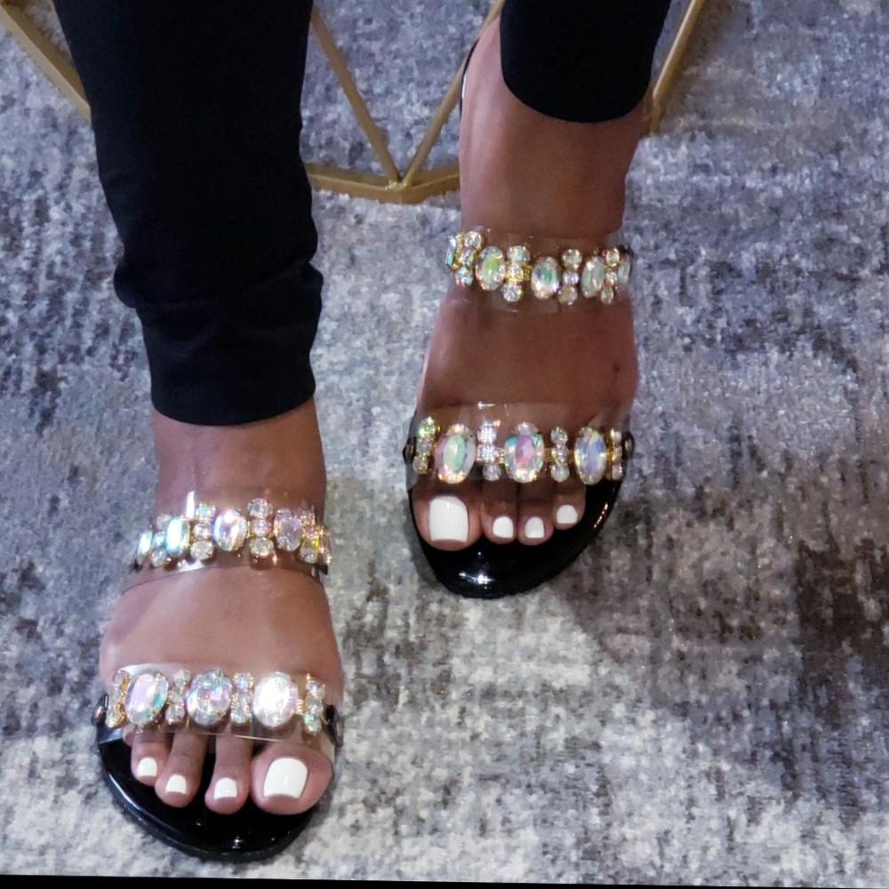 Ladies crystal sandals